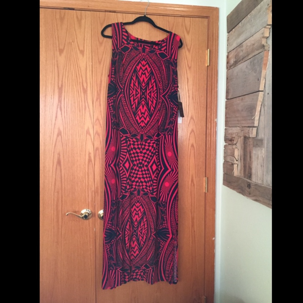 NEW Melissa Masse maxi dress, tank top, red